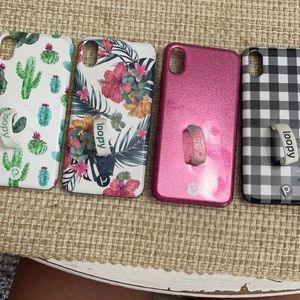 Group of 4 Loopy phone cases for iPhone XS Max.